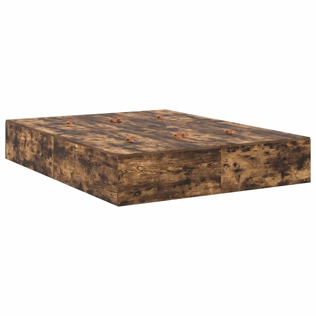 Struttura letto con contenitore Rovere fumé 140 x 190 cm 3335433