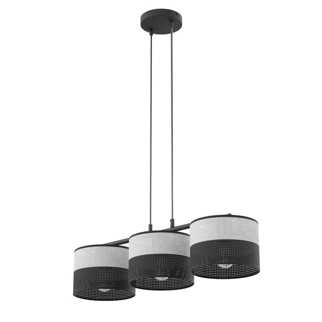 Lampada a sospensione KARBON Emibig 3xE27 metallo nero