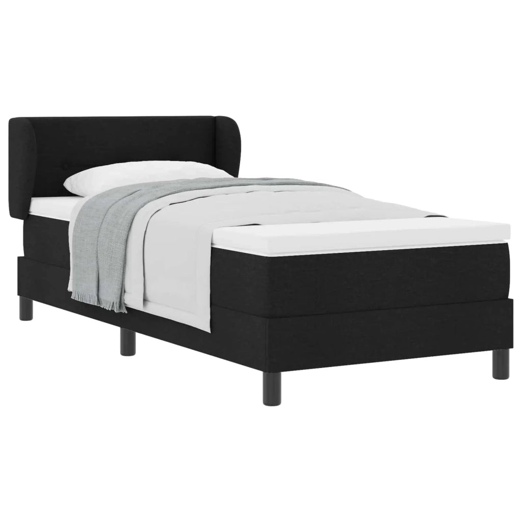 Letto a molle con materasso-Struttura Letto con Materasso Nero 90 x 190 cm Tessuto 882271
