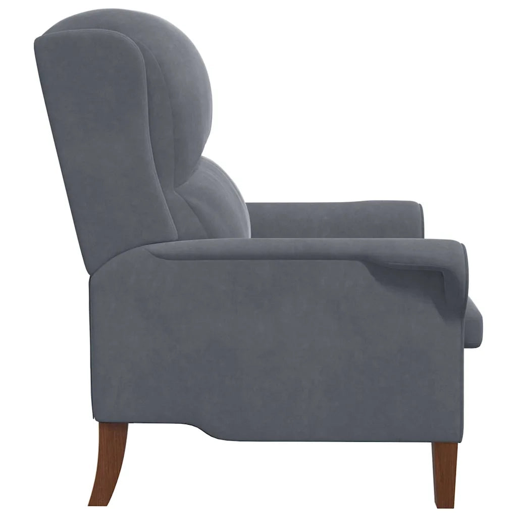 Poltrona | Sedia Relax Grigio scuro Velluto