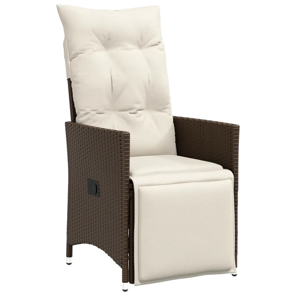 Set Bistrò da Giardino 7 pz con Cuscini in Polyrattan Marrone 3276921