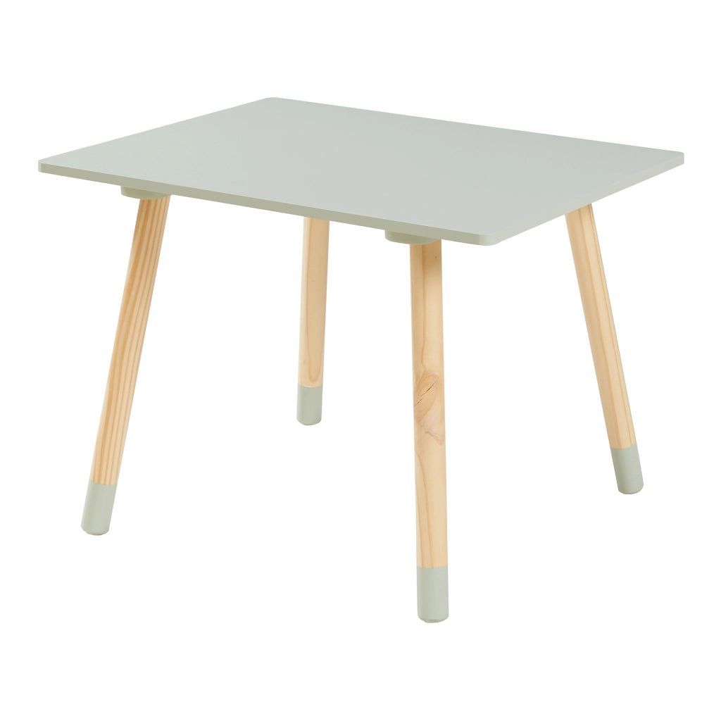 Set di 3 Mobili per Cameretta Hovle Tavolino e 2 Sedie - Verde Menta / Naturale [en.casa]