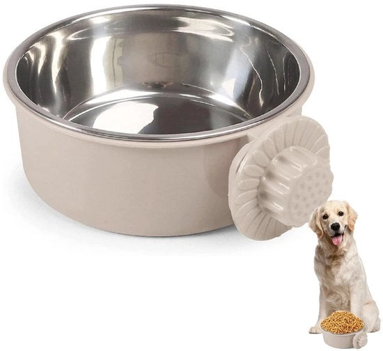 Krata per Animali in Acciaio Inossidabile - Sospeso - Recipiente per Cibo/Acqua - Gabbia per Animali - Sostenibile - Sicuro per Animali - Mangiatoia per Animali