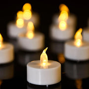 Trade Shop - Set 24 Candele Fiamma Lumini Led Decorative A Batteria Votivi Luce Bianco Caldo -