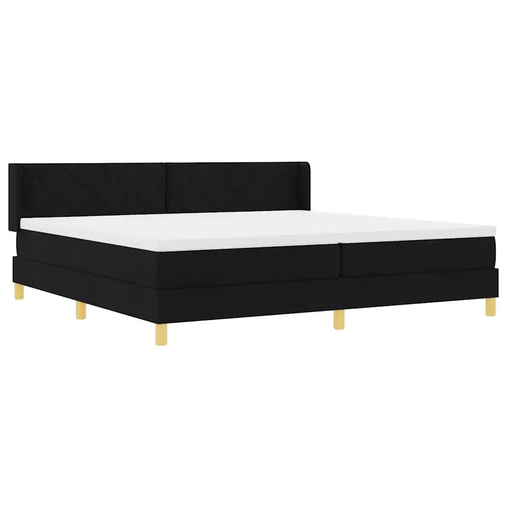 Letto a molle con materasso Nero 200 x 200 cm Tessuto 3341379