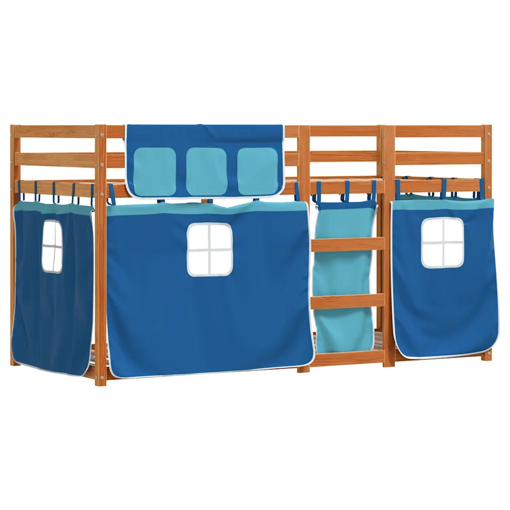 Letto singolo | Letto per adulti | Letto a Castello senza Materasso Blu 80x200 cm Massello Pino