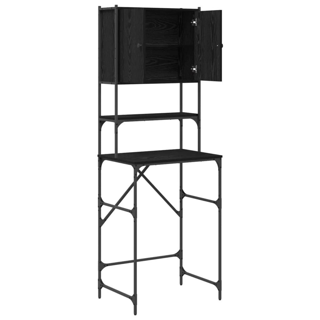 Armadio per Lavatrice Rovere Nero 68 x 48,5 x 194 cm 871369