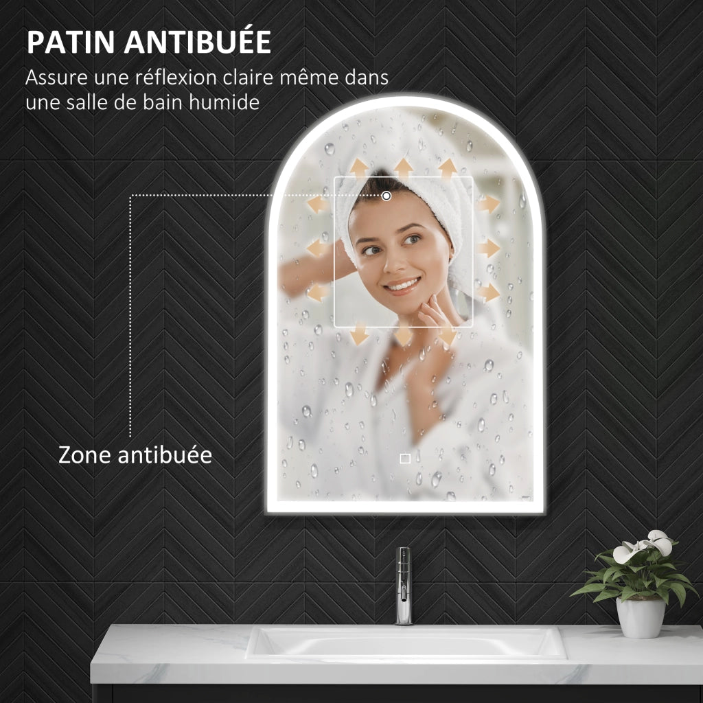 Specchio LED da Bagno ¨C zephmum ¨C 90x60cm Bianco Grigio Nero