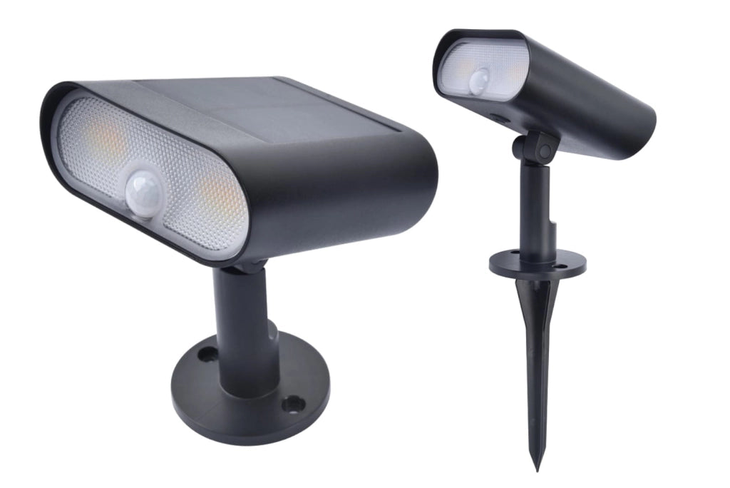 Applique esterno solare LED 7W sensori nera Lutec
