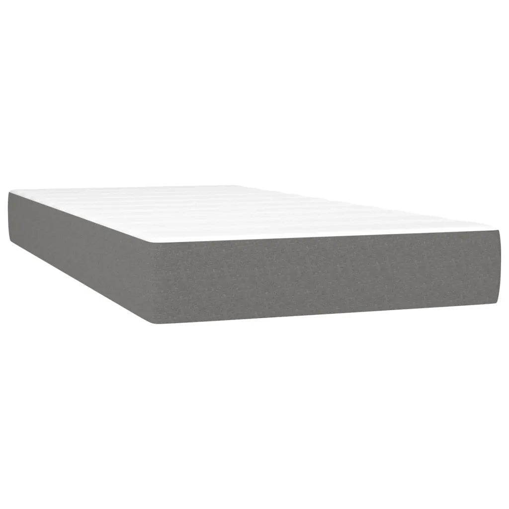 Giroletto a Molle con Materasso Grigio Scuro 90x190 cm Tessuto 3140178