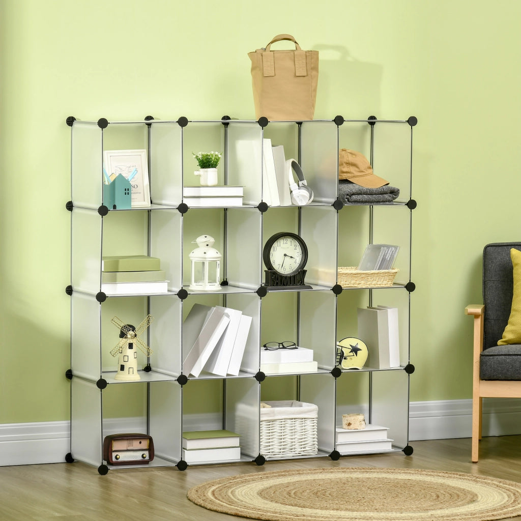 Scaffale Modulare 16 Cubi ¨C Xylo ¨C Nero e Bianco