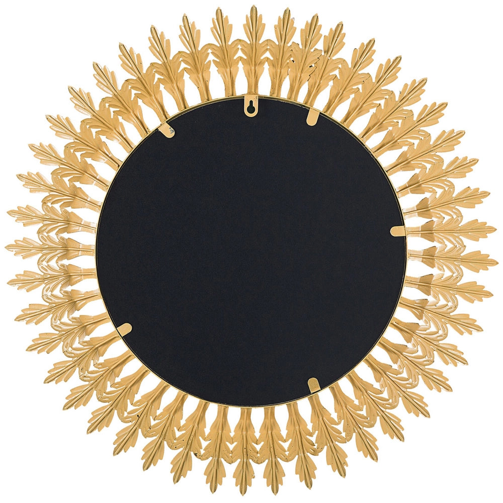 Specchio da parete a forma di sole rotondo dorato da 60 cm a forma di sole