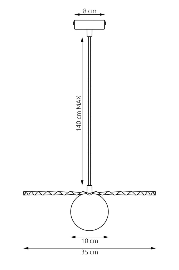Lampada sospesa UMBRA nera ventaglio 1xG9 Emibig