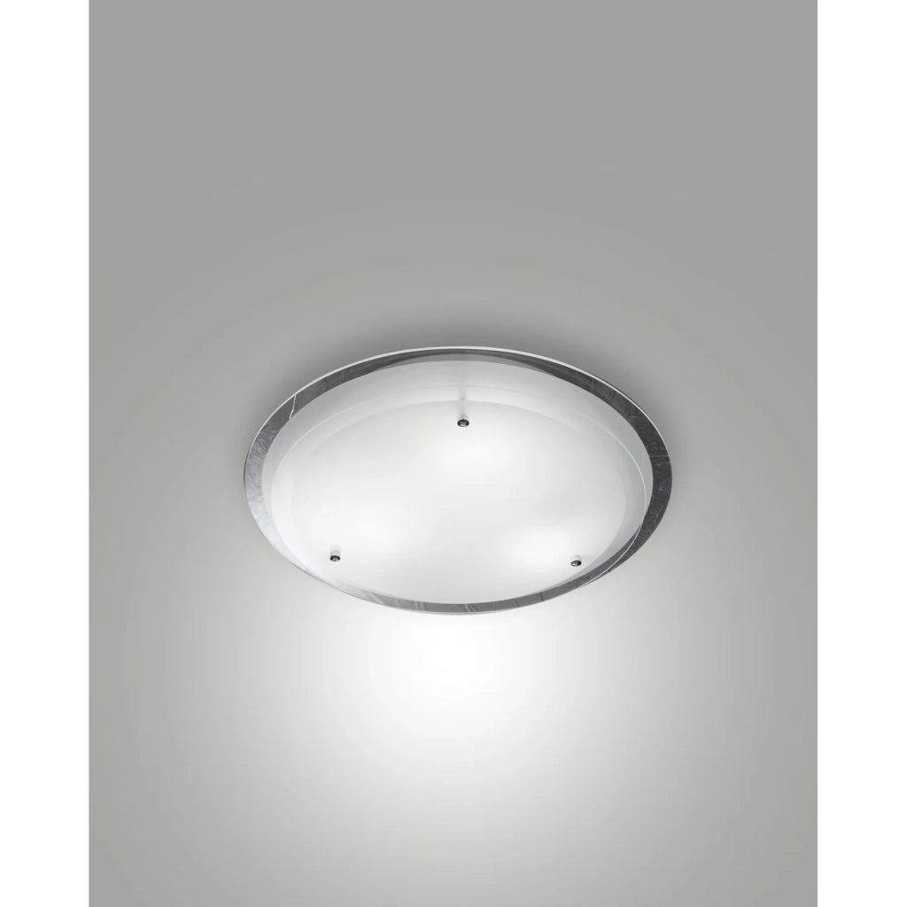 Plafoniera Hill Bianca D33 Metallo e Vetro 1 Luce Stile Elegante e Moderno