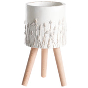 Vaso per piante bianco sporco MgO in stile vintage e anticato per interni e per esterni