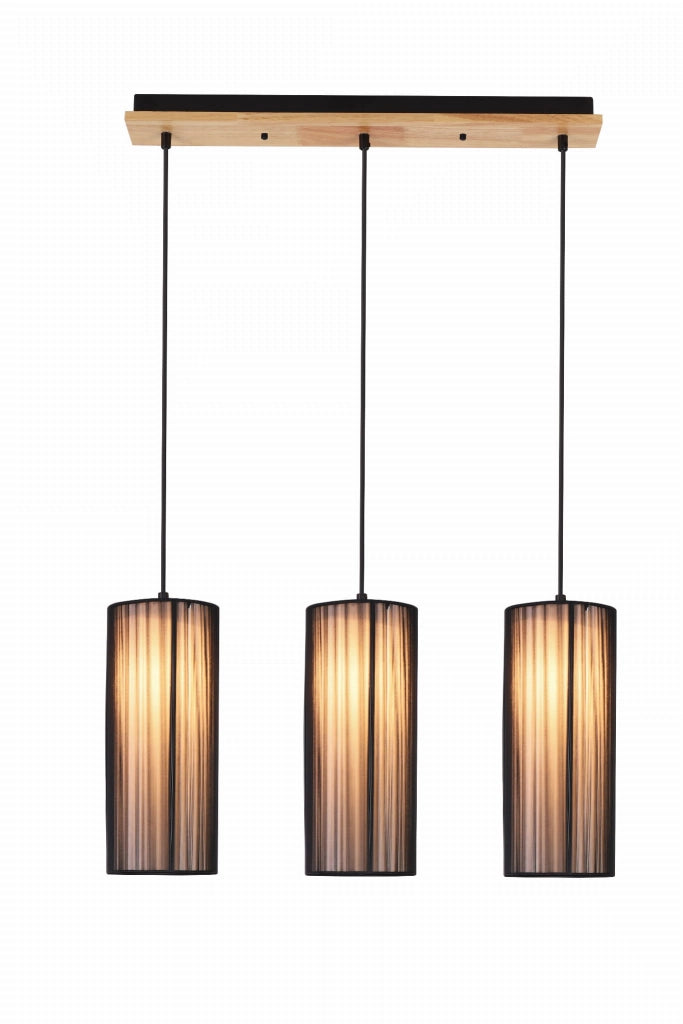 Lampada a sospensione Candellux Kioto 3xE27 nera 120cm
