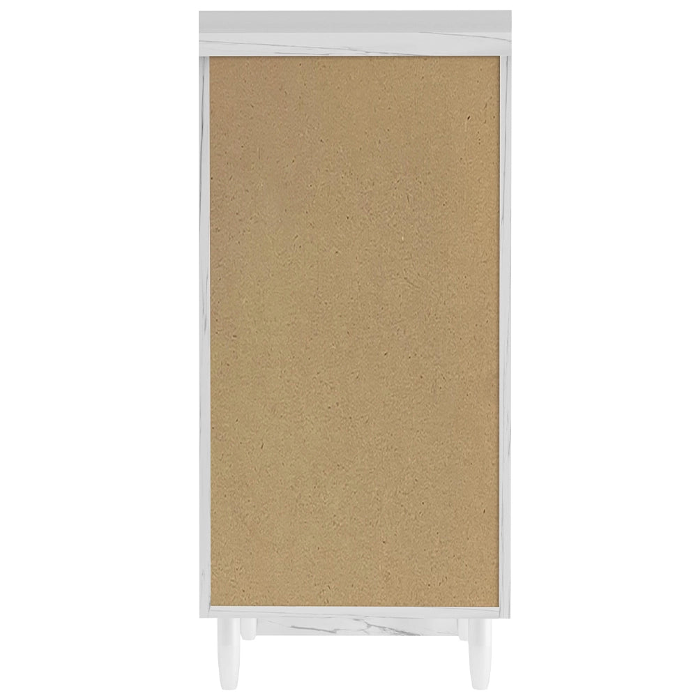 Mobile Base Cucina Componibile Minimal Bianco Effetto Marmo 1 Anta e 2 Scomparti