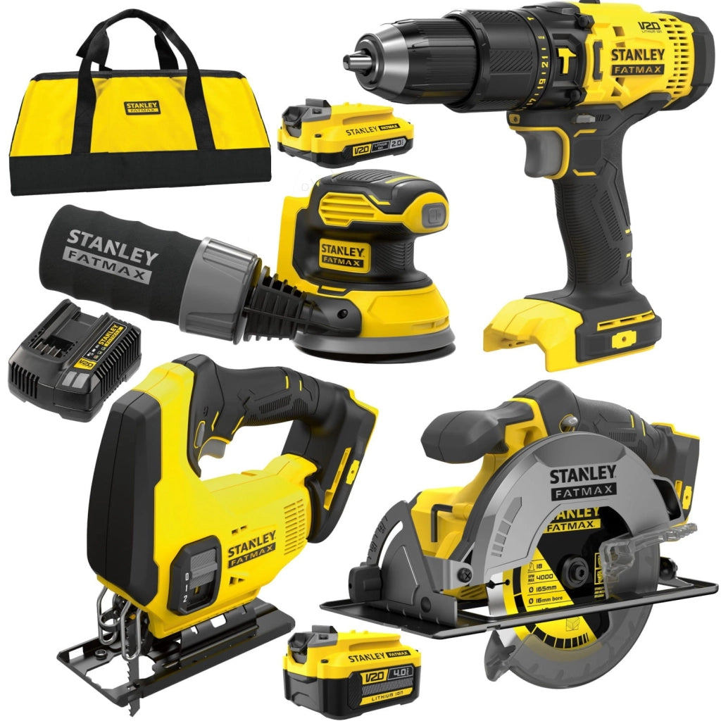 Stanley FatMax SFMCK412MDS – Combo Kit 18 V V20:4 Utensili+2 Batterie+Caricatore