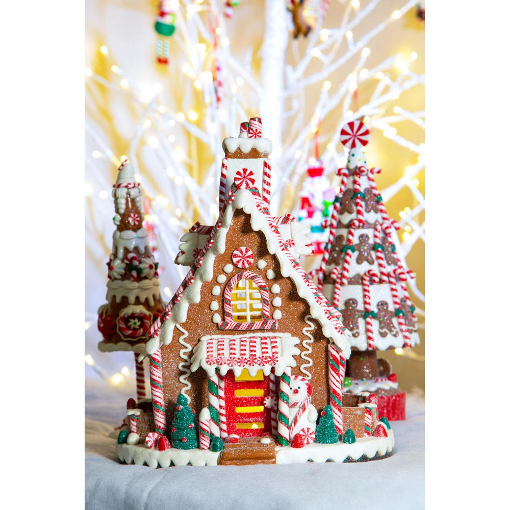 Casa Baita Natalizia Dolce Illuminata a Led 31 cm
