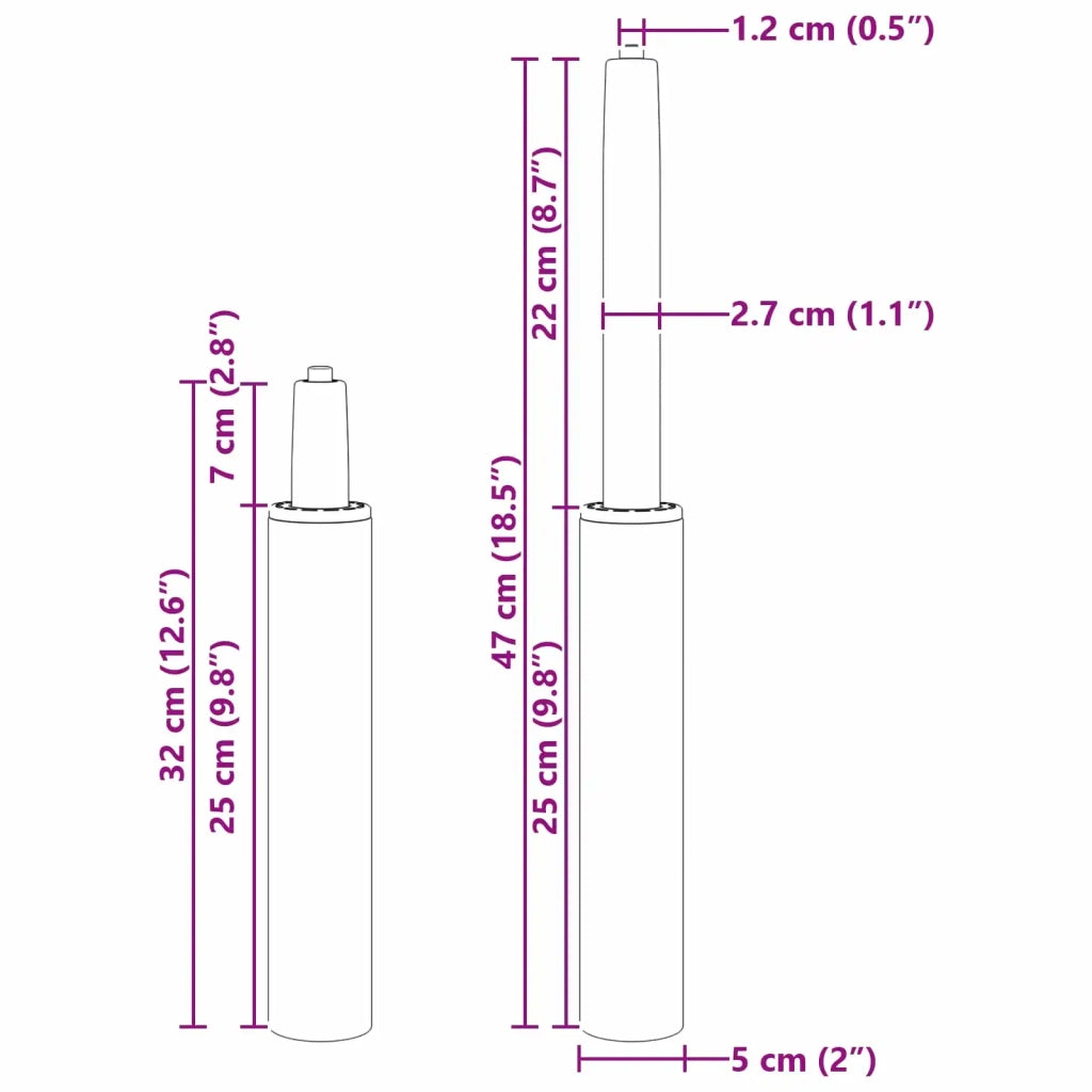 Cilindro a Gas per Sedia da Ufficio Cromo 318-473 mm Ferro 42010000