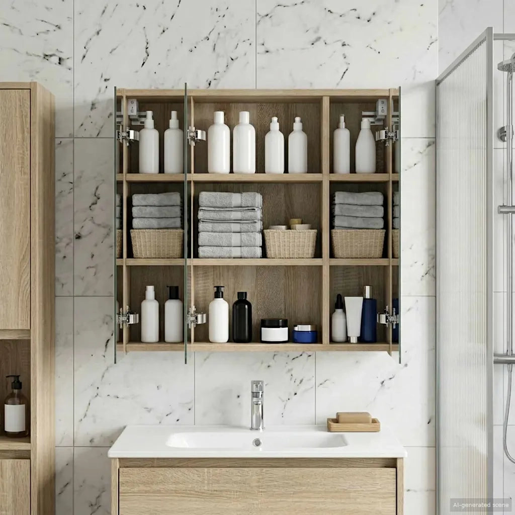 Mobiletto per specchio da bagno Rovere Sonoma 889153