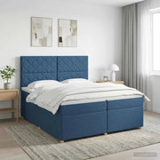 Letto box spring con materasso Blu 200 x 200 cm Tessuto 3453976
