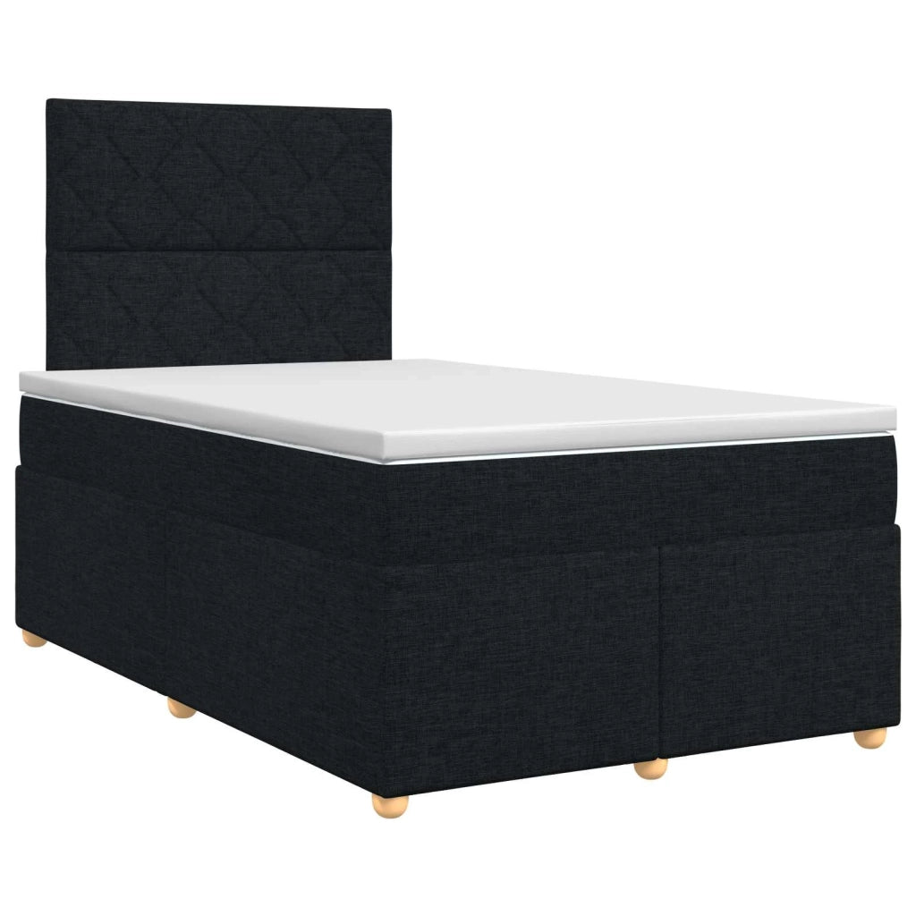 Letto box spring con materasso Nero 120 x 200 cm Tessuto 3453867