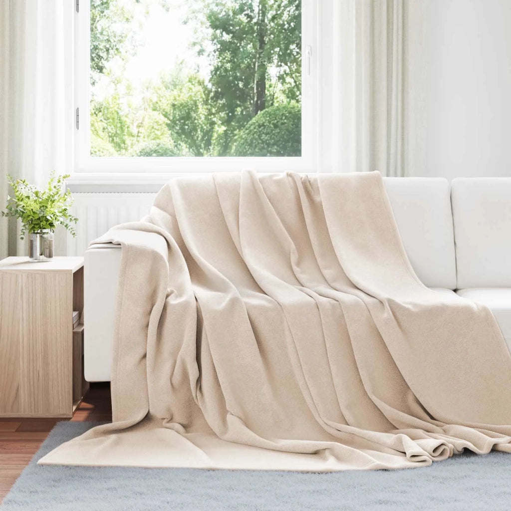 Coperte da Pile 6 pz Beige 240 x 270 cm Panno
