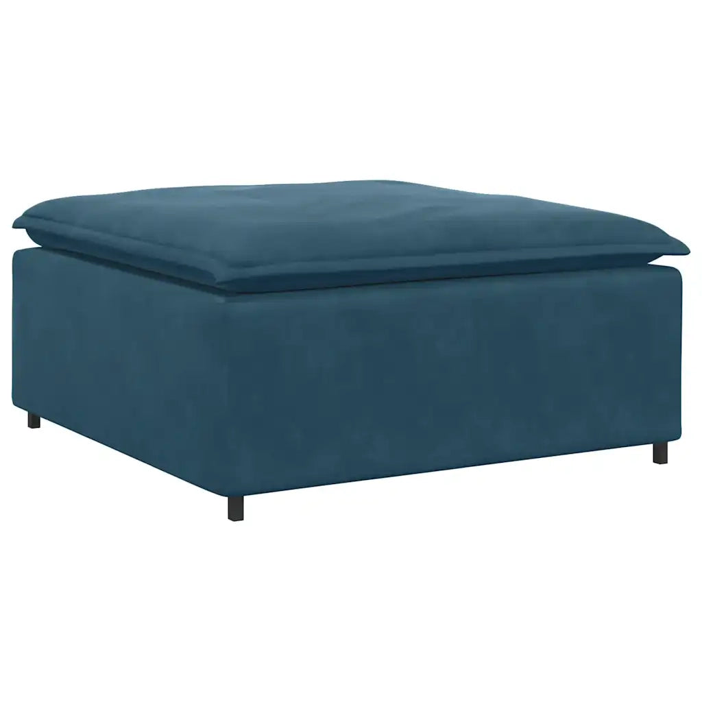 Divano Modulare con Poggiapiedi e Cuscini Blu 3321068