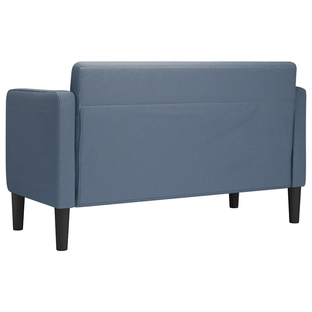 Divano Divanetto-Sofa Blu 109 cm Tessuto di Velluto a Coste