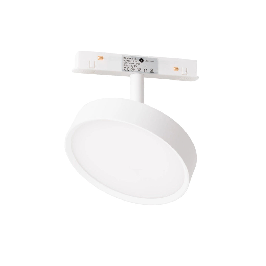 Faretto magnetico bianco tondo 12W 855lm 3000K Maxlight