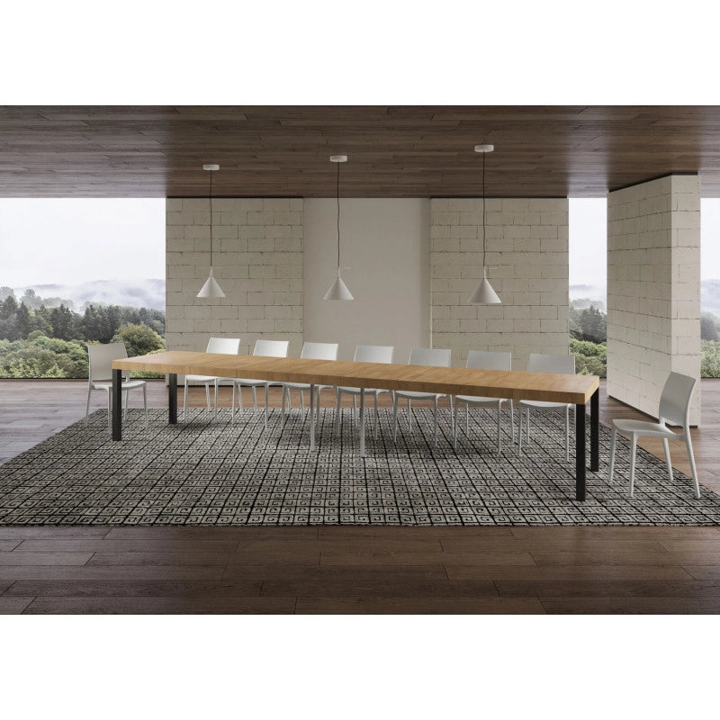 Tavolo allungabile 180/440x90 cm Everyday Premium telaio Antracite - Quercia Natura