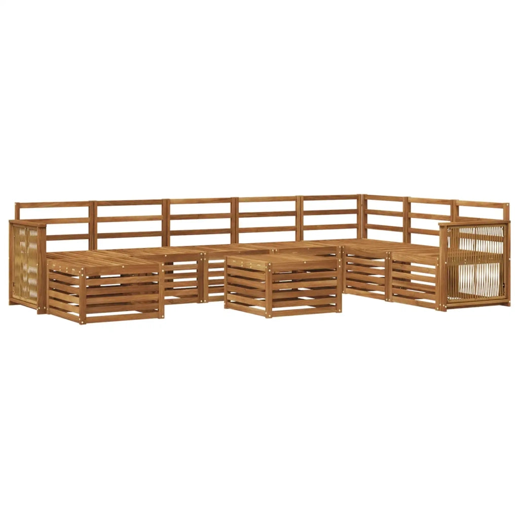 Set di divani da esterno 7 pz Naturale Legno di Acacia Massello 3384745