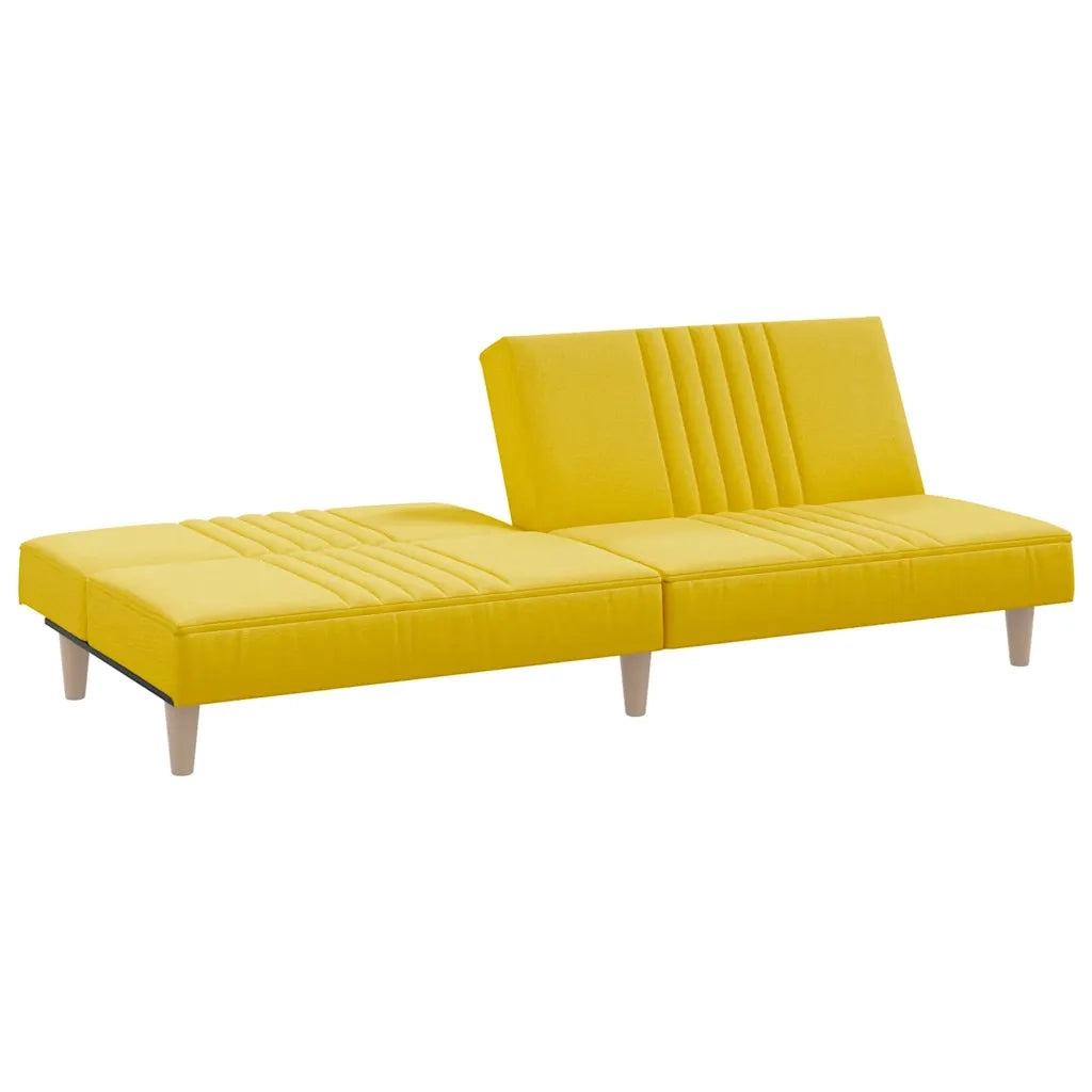 Divano Letto Giallo Chiaro in Tessuto 351885