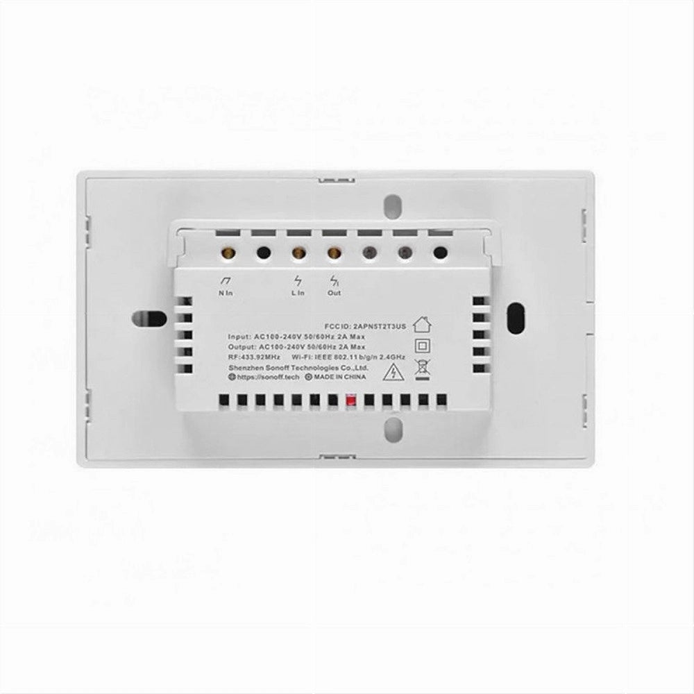 Trade Shop - Interruttore Sonoff Smart 2 Canale Controller Wifi Placca Touch Domotica T2us2c -