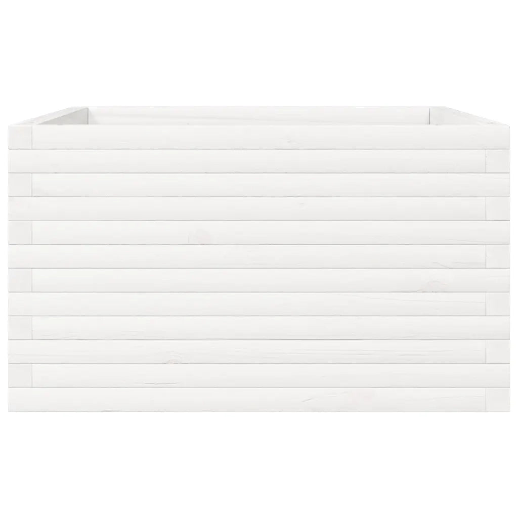 Fioriera da Giardino Bianca 80x80x45,5cm Legno Massello di Pino 847259