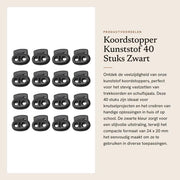 Stopper per cavi 6 mm - 40 pezzi - Plastica - Nero - Cavo stopper/Slider - Materiale per artigianato