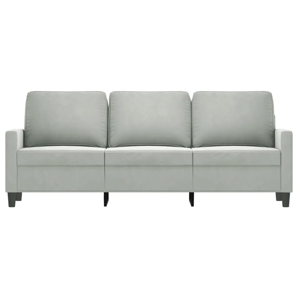 Divano a 3 Posti Grigio Chiaro 180 cm in Velluto 359209