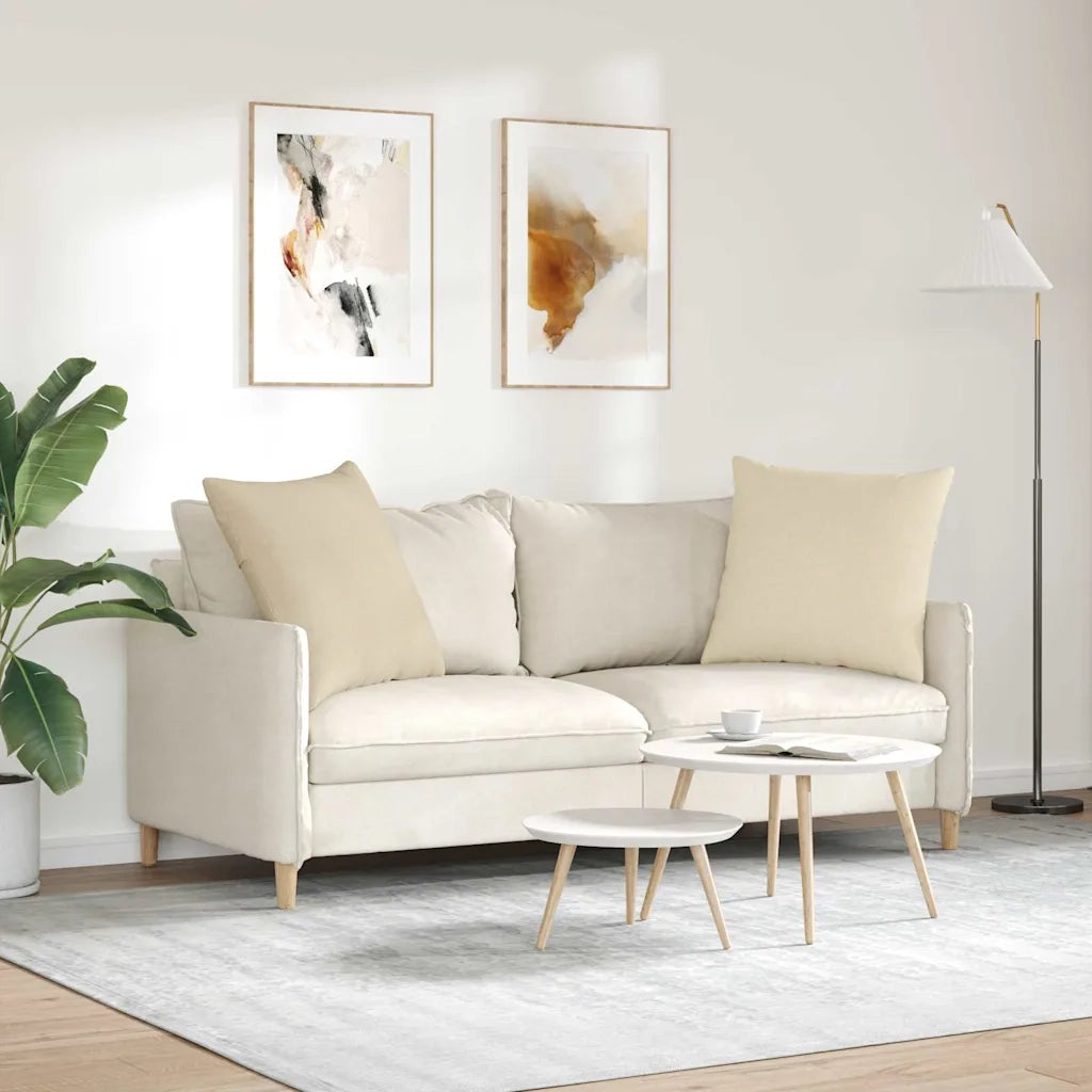 Cuscini da Divano 2 pcs Crema 80 x 80 cm Tessuto 42014047