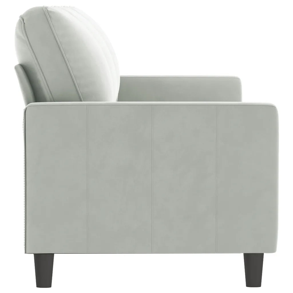 Divano a 3 Posti Grigio Chiaro 180 cm in Velluto 359209