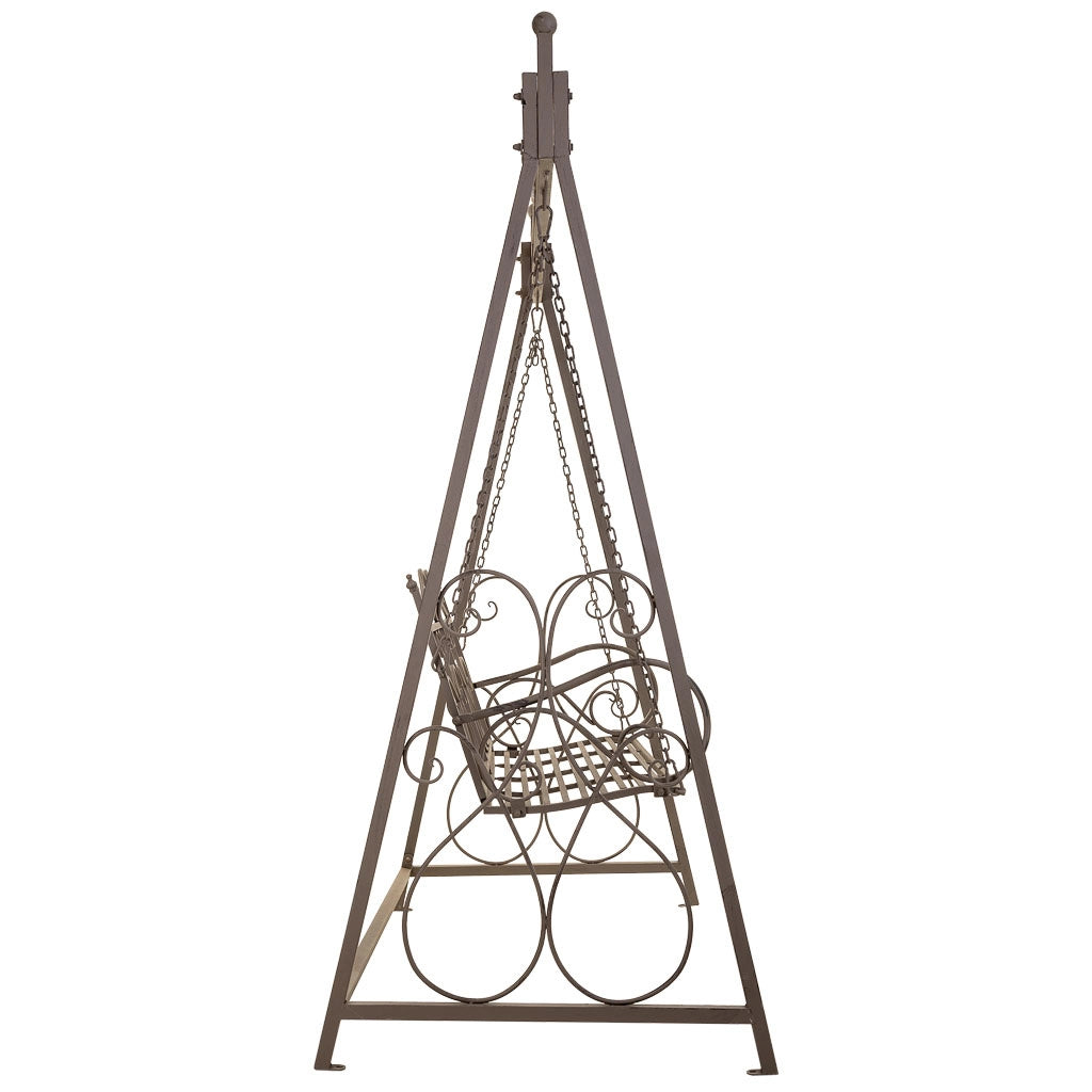 Altalena in ferro battuto nero 161x90x214h cm