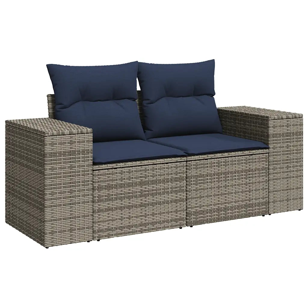 Set Divani da Giardino 8 pz con Cuscini Grigio in Polyrattan 3269331