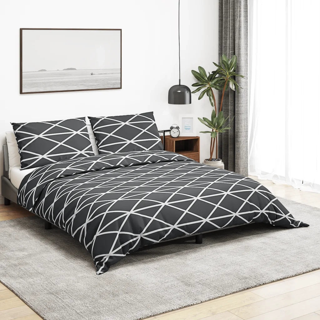 Set Copripiumino Grigio 260x240 cm in Cotone 136052
