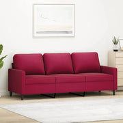 Divano a 3 Posti-Sofa 3 Posti Rosso Vino 180 cm in Velluto 706358
