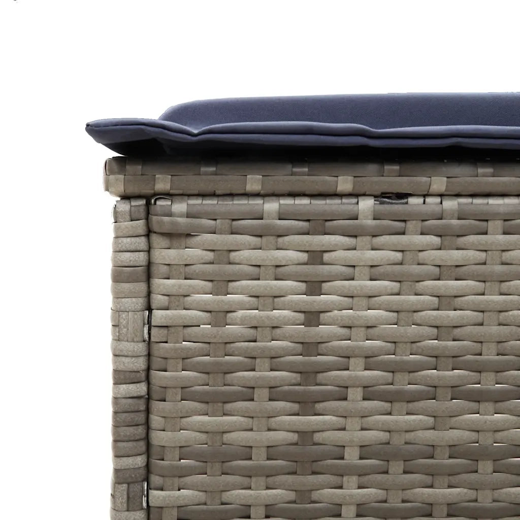 Lettino prendisole con Cuscino in Polyrattan Grigio 4002725