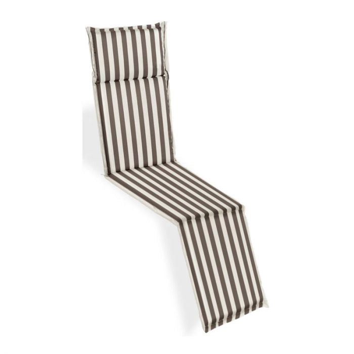 Cuscino da esterno per deckchair, 184x46 cm con volant - Cuscino Da Esterno Per Deckchair, 184x46 Cm Con Volant Fantasia Righe&righe (righe Bianche/verdi) Colore: Bianco / Blu