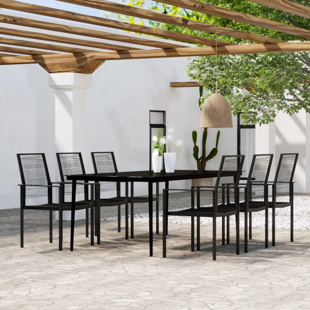 Set Mobili da Pranzo da Giardino 7 pz Nero 3099207