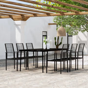 Set Mobili da Pranzo da Giardino 7 pz Nero 3099207