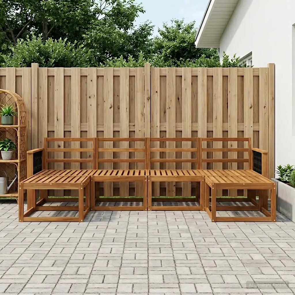 Set di divani da esterno 6 pcs Naturale