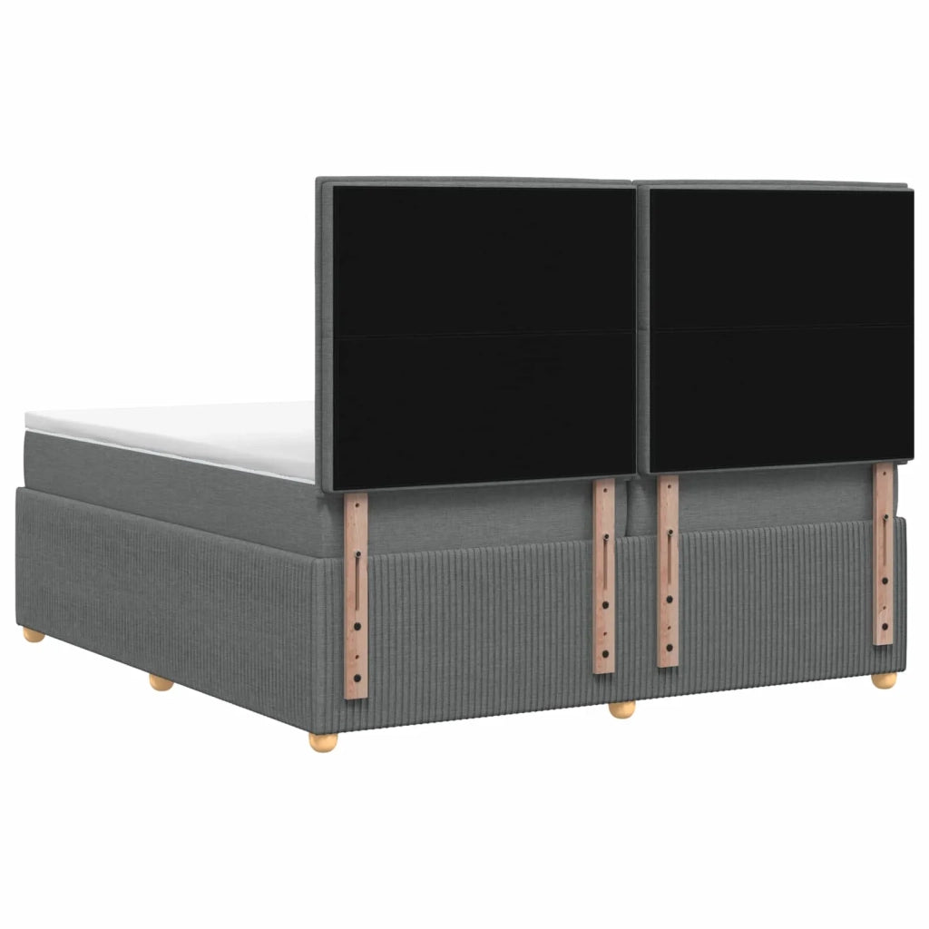 Letto box spring con materasso Grigio Scuro 200 x 200 cm 3454467
